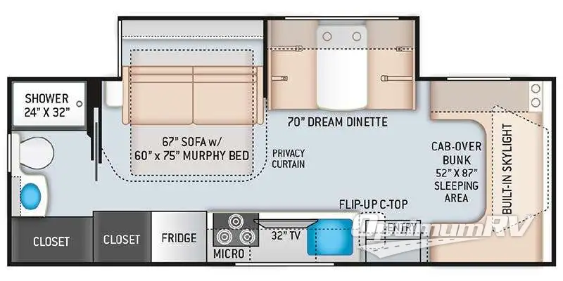 2021 Thor Quantum Sprinter CR24 RV Floorplan Photo