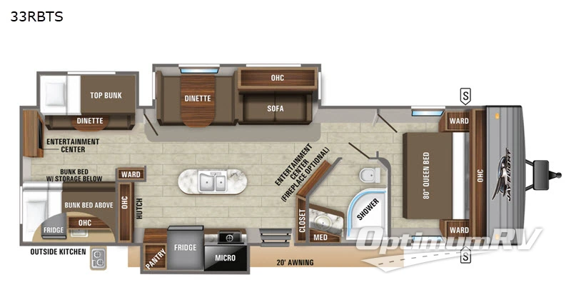 2020 Jayco Jay Flight 33RBTS Floorplan Photo