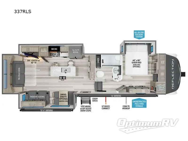2025 Grand Design Reflection 337RLS Floorplan Photo