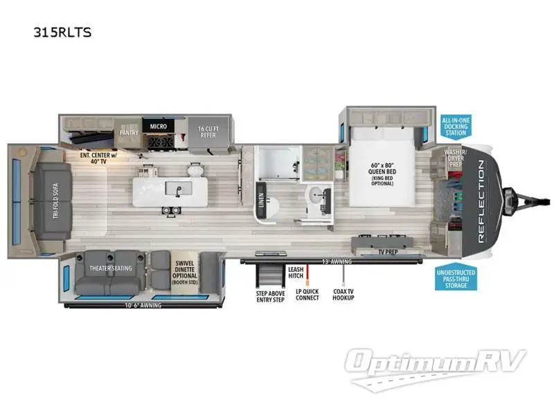 2025 Grand Design Reflection 315RLTS Floorplan Photo
