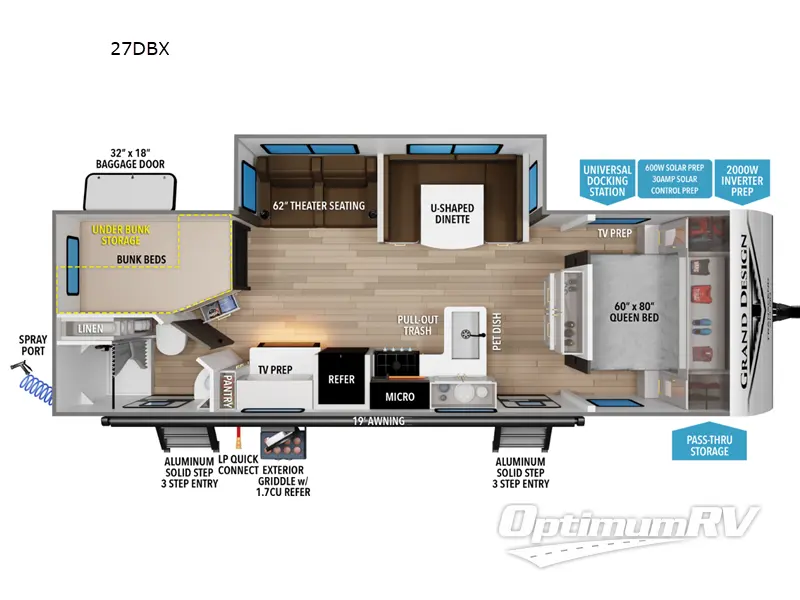 2027 Grand Design Transcend Xplor 27DBX RV Floorplan Photo