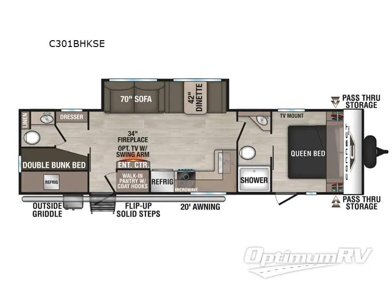 2026 KZ Connect SE C301BHKSE RV Floorplan Photo