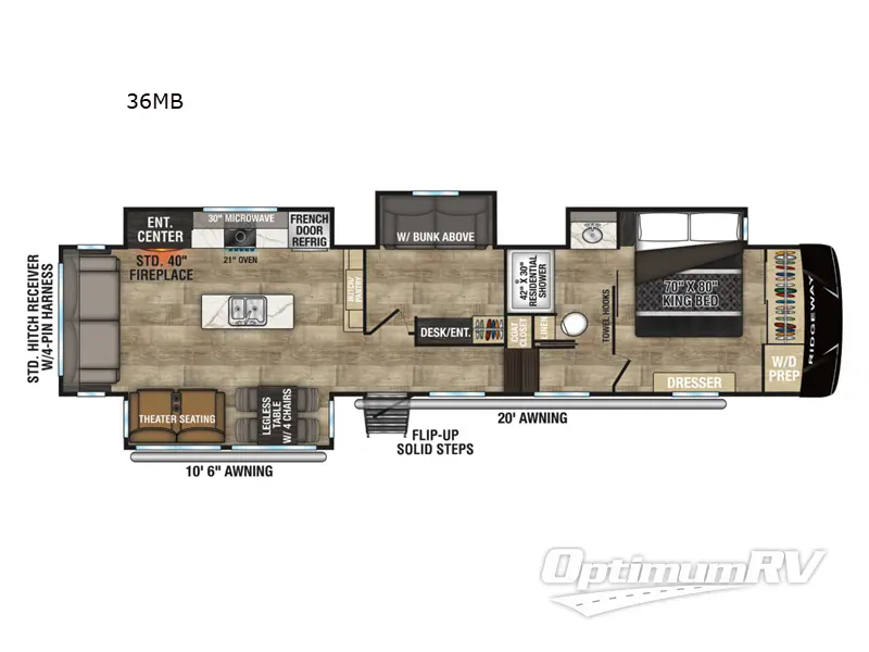 2026 KZ Ridgeway 36MB RV Floorplan Photo