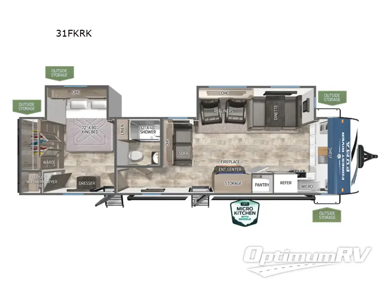 2026 Forest River Puma 31FKRK Floorplan Photo