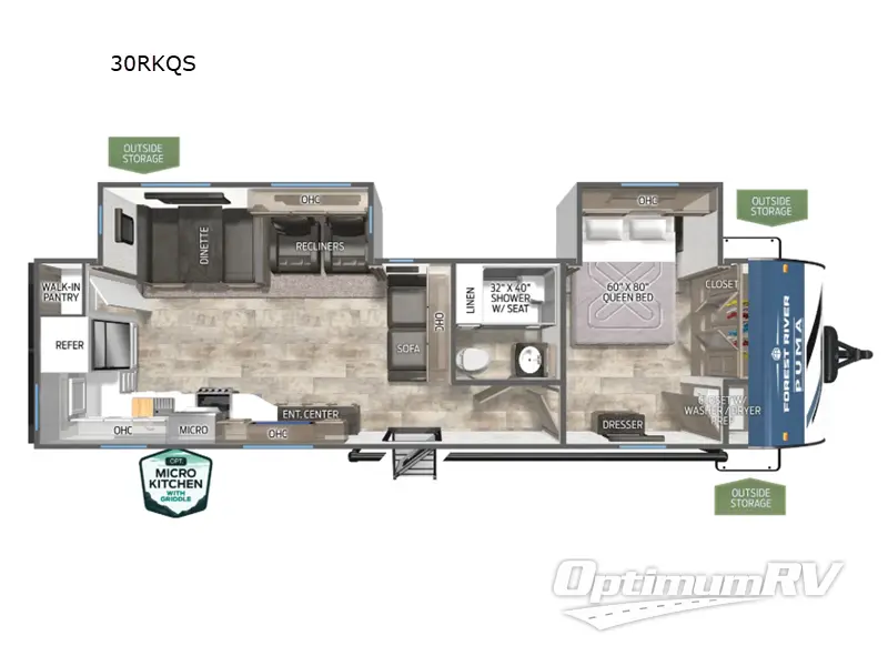 2026 Forest River Puma 30RKQS RV Floorplan Photo