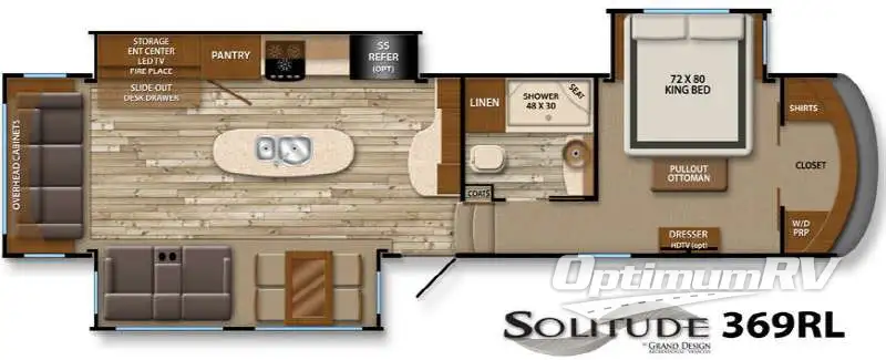 2014 Grand Design Solitude 369RL Floorplan Photo