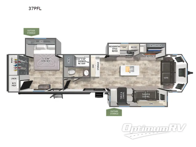 2026 Forest River Puma Vista 37PFL Floorplan Photo