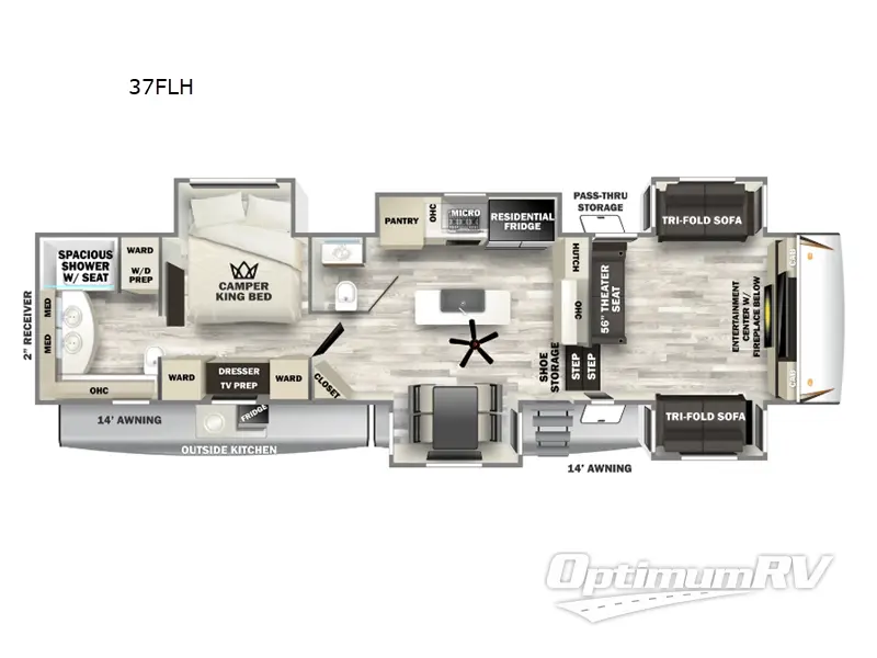 2026 Forest River Sabre 37FLH RV Floorplan Photo