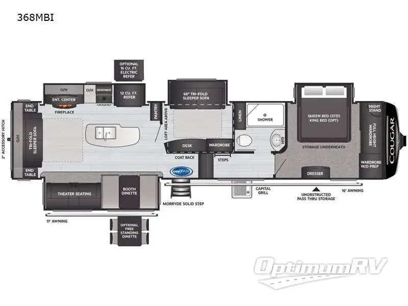 2021 Keystone Cougar 368MBI Floorplan Photo