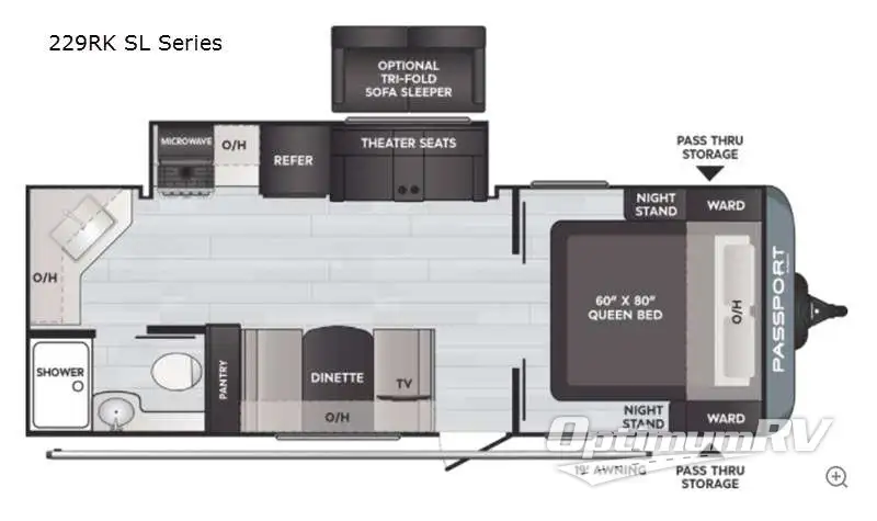 2021 Keystone Passport 229RK SL Series Floorplan Photo