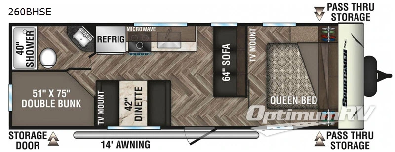 2020 KZ Sportsmen SE 260BHSE Floorplan Photo