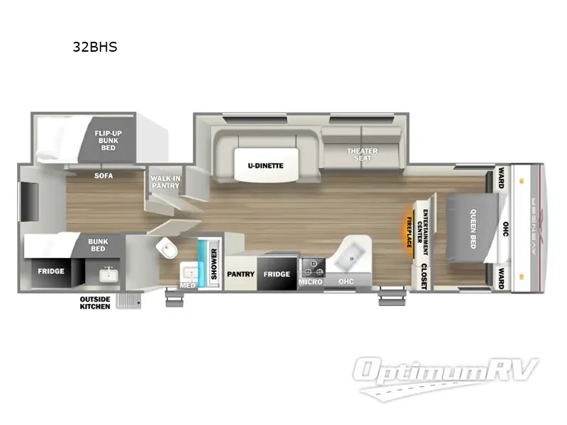 2024 Prime Time Avenger 32BHS RV Floorplan Photo