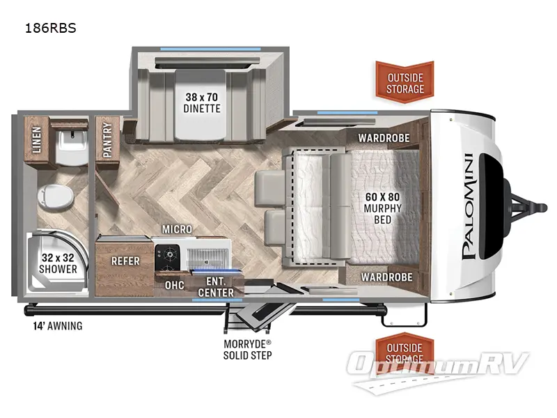 2022 Palomino PaloMini 186RBS Floorplan Photo
