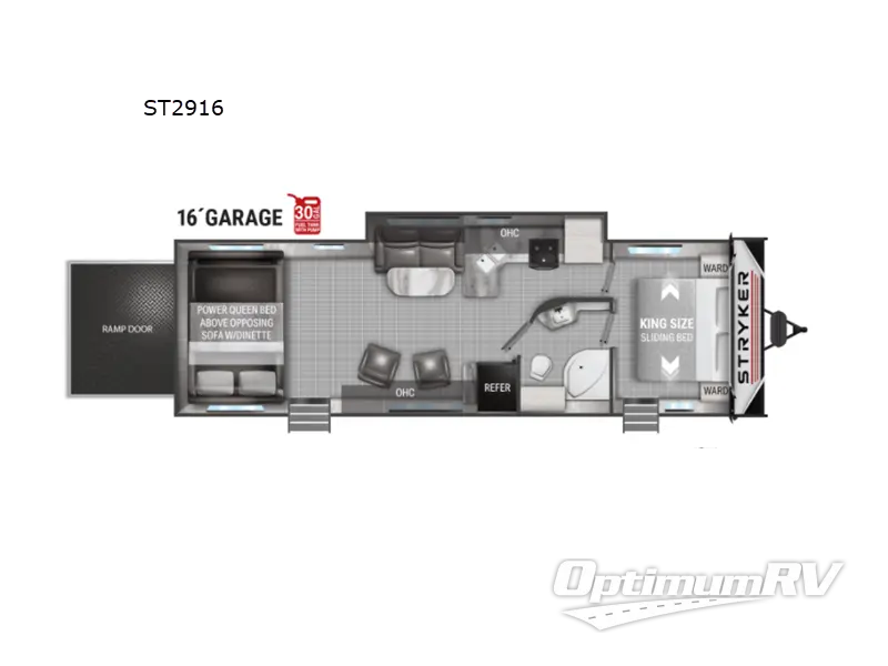 2022 Cruiser Stryker ST2916 RV Floorplan Photo
