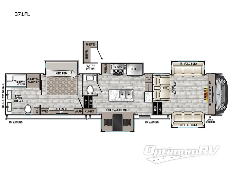 2022 Forest River Cedar Creek 371FL Floorplan Photo