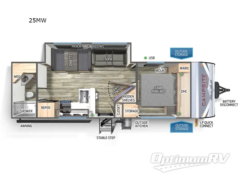 2025 Forest River Campsite Reserve 25MW RV Floorplan Photo