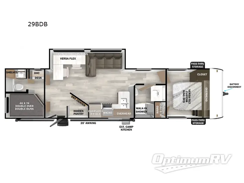 2025 Forest River Wildwood 29BDB RV Floorplan Photo
