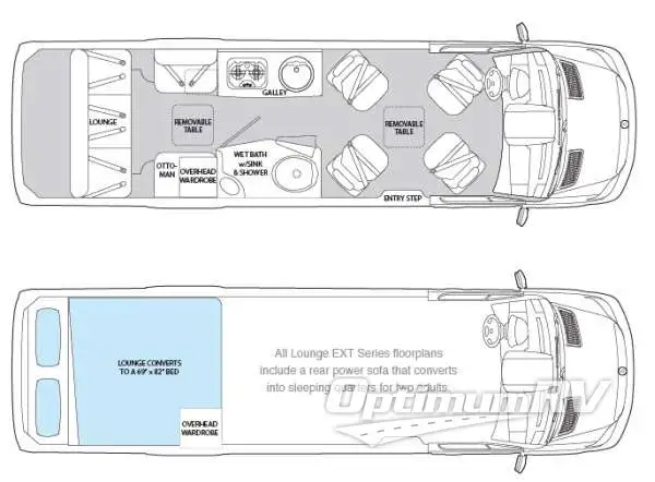 2014 Airstream Interstate Interstate Ext Lounge RV Floorplan Photo