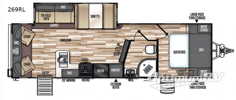 2019 Forest River Wildwood Heritage Glen LTZ 269RL Floorplan Photo