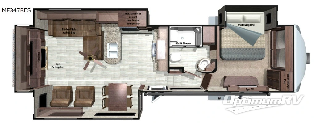 2017 Highland Ridge Mesa Ridge MF347RES Floorplan Photo