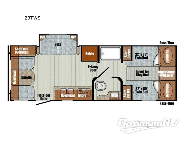 2024 Gulf Stream Vintage Cruiser 23TWS Floorplan Photo