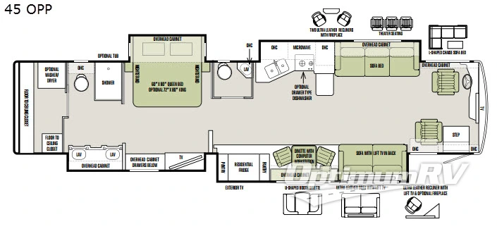 2018 Tiffin Allegro Bus 45OPP RV Floorplan Photo