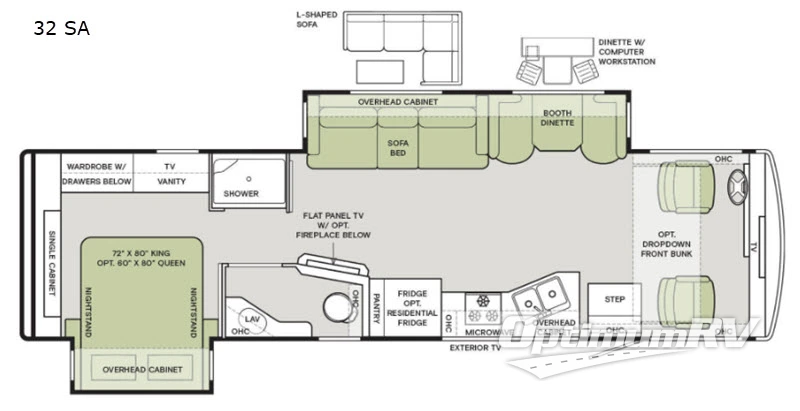 2020 Tiffin Open Road Allegro 32 SA Floorplan Photo