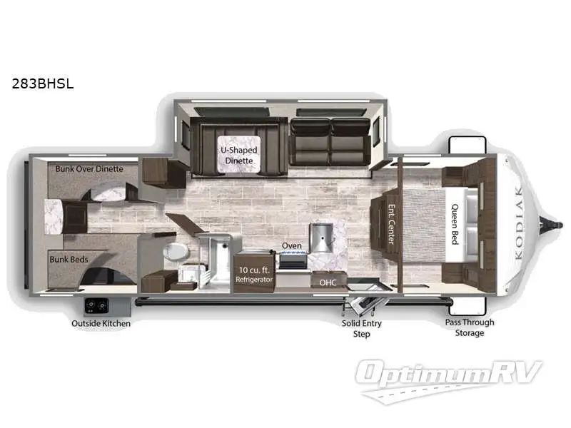 2021 Dutchmen Kodiak Ultra-Lite 283BHSL Floorplan Photo