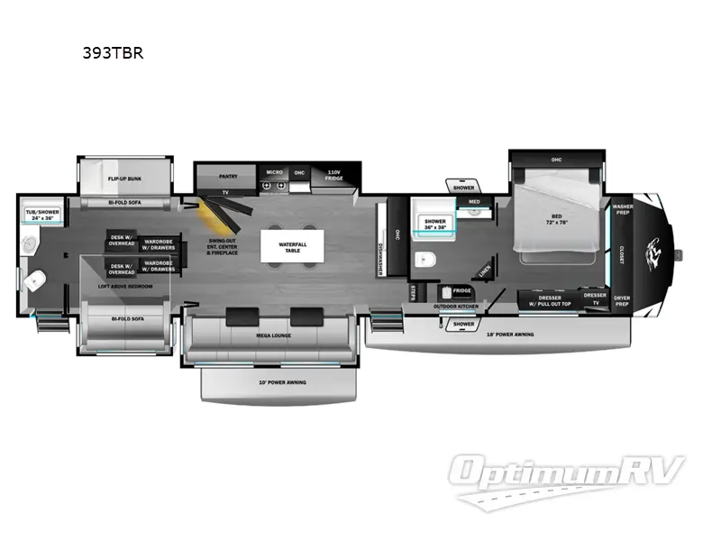 2026 Open Range Open Range 3X 393TBR RV Floorplan Photo