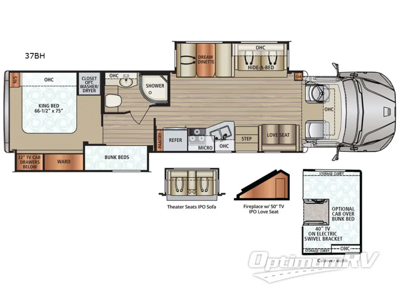 2018 Dynamax DX3 37BH RV Floorplan Photo