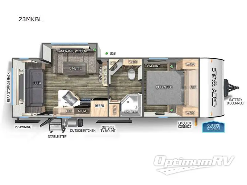 2023 Forest River Cherokee Grey Wolf Black label 23MKBL RV Floorplan Photo