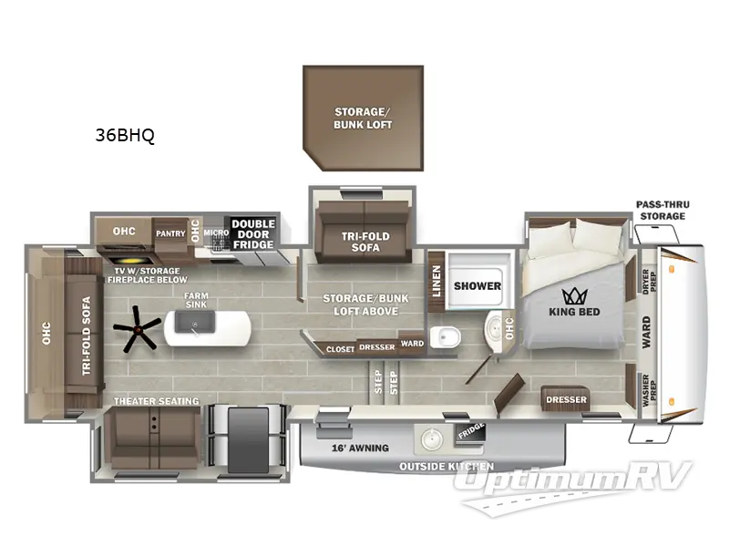 2022 Forest River Sabre 36BHQ Floorplan Photo