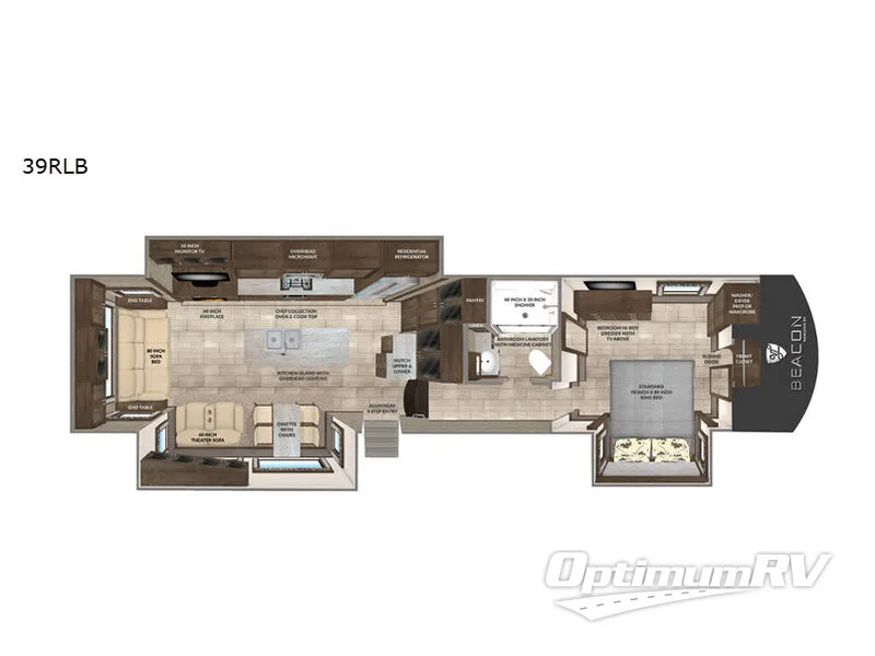 2020 VanLeigh Beacon 39RLB RV Floorplan Photo