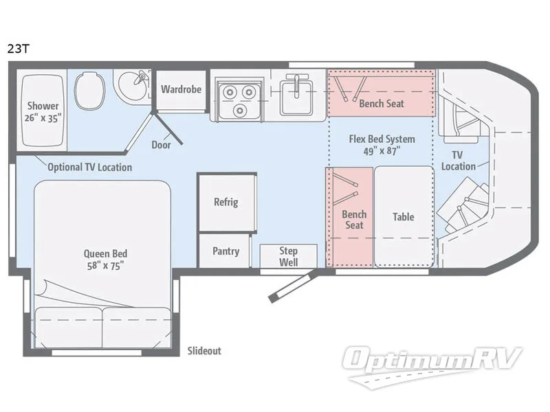 2018 Winnebago Fuse 23T RV Floorplan Photo