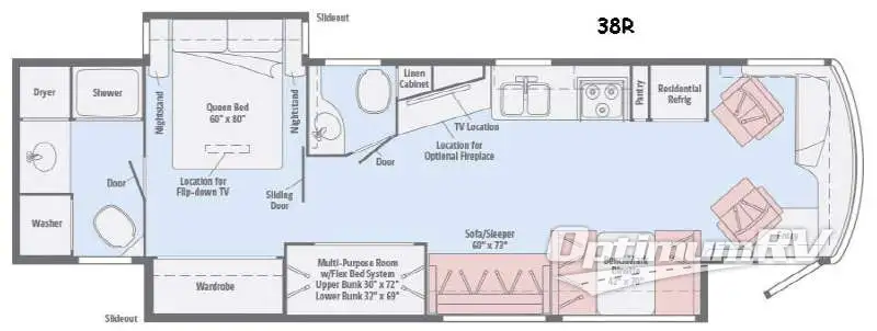 2015 Winnebago Forza 38R RV Floorplan Photo
