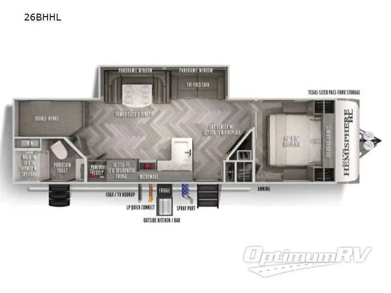 2022 Forest River Salem Hemisphere Hyper-Lyte 26BHHL RV Floorplan Photo