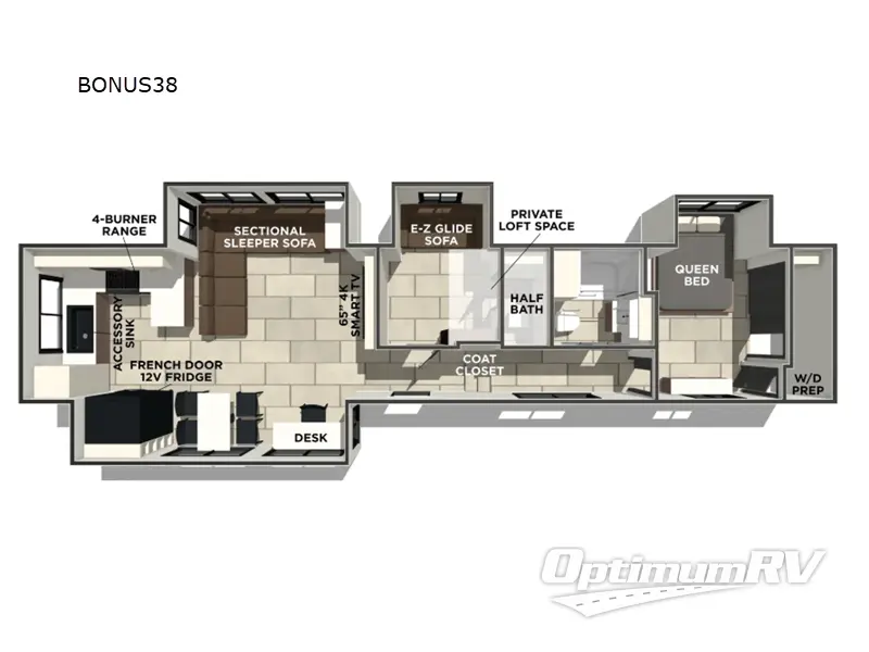 2027 Prime Time Crusader BONUS38 RV Floorplan Photo