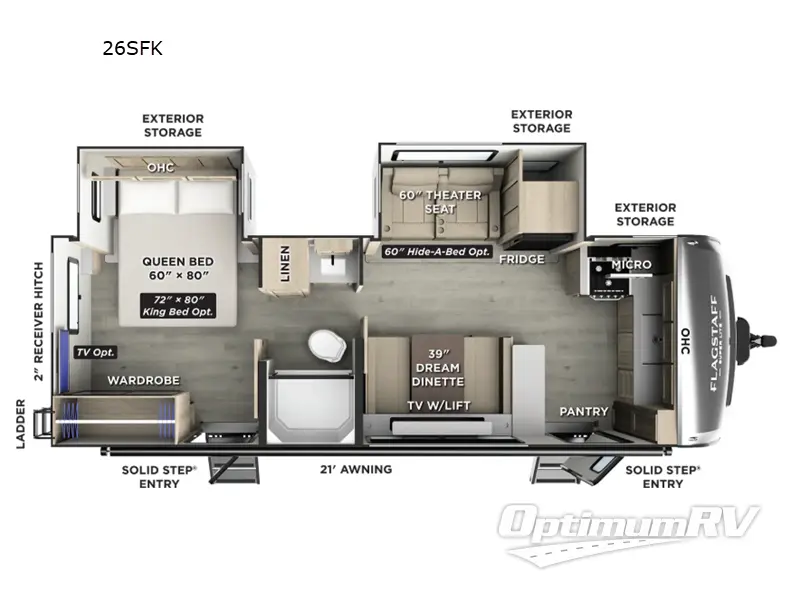 2026 Forest River Flagstaff Super Lite 26SFK RV Floorplan Photo