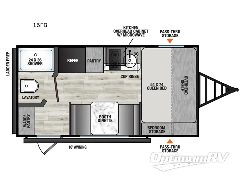 2026 Forest River Viking 3K Series 16FB RV Floorplan Photo
