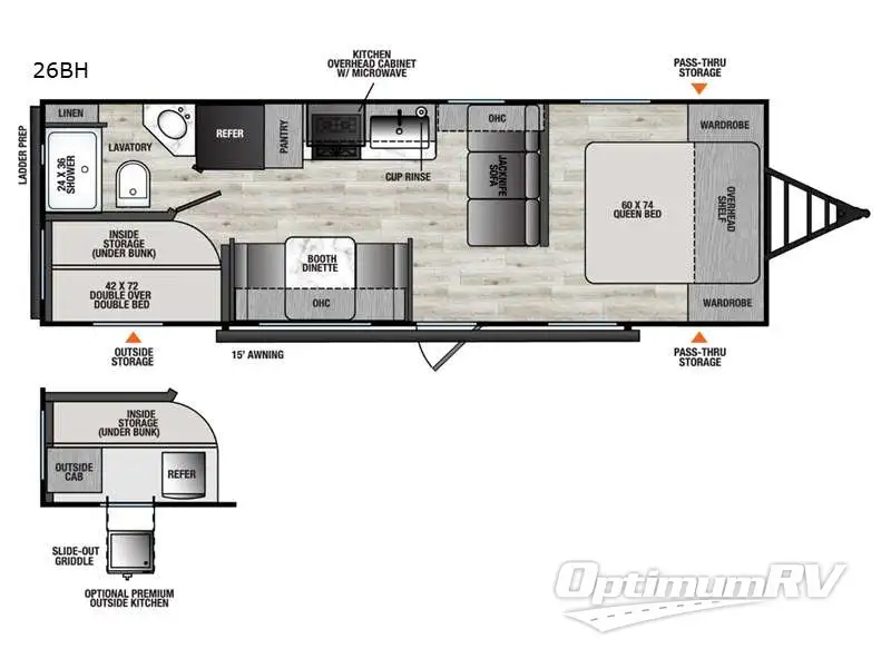 2026 Forest River Viking 5K Series 26BH Floorplan Photo