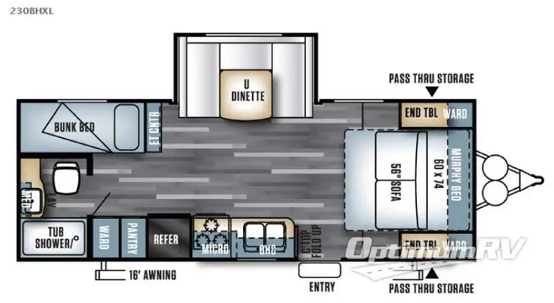 2016 Forest River Salem Cruise Lite 230BHXL Floorplan Photo