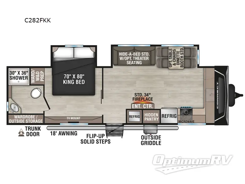 2026 KZ Connect C282FKK Floorplan Photo
