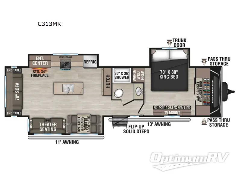 2026 KZ Connect C313MK Floorplan Photo