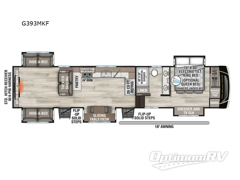 2026 KZ Durango Gold G393MKF RV Floorplan Photo