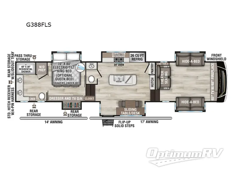 2026 KZ Durango Gold G388FLS RV Floorplan Photo