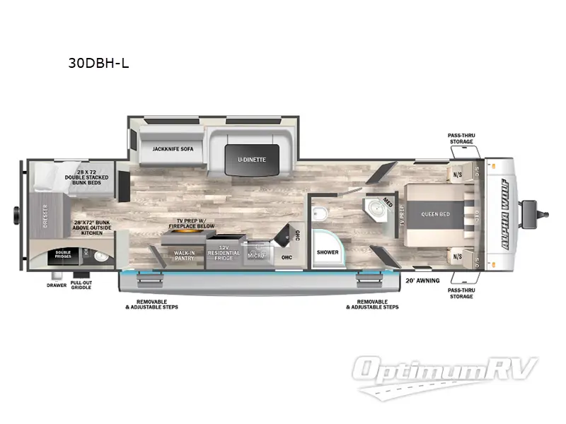 2023 Forest River Cherokee Alpha Wolf 30DBH-L RV Floorplan Photo