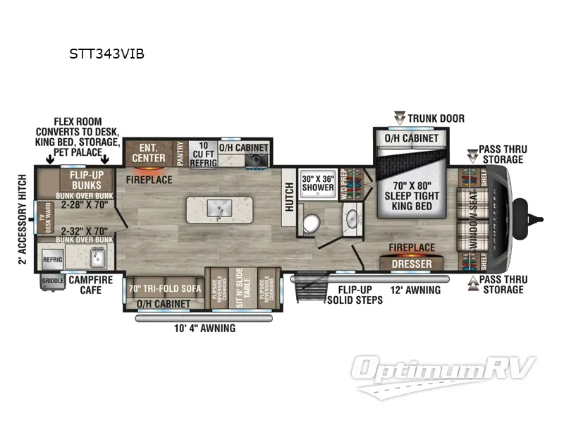 2026 Venture SportTrek Touring Edition STT343VIB RV Floorplan Photo