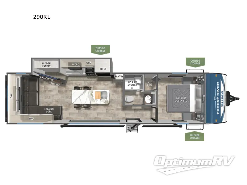 2026 Forest River Puma 290RL RV Floorplan Photo