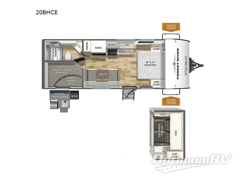 2027 Forest River Puma Camping Edition 20BHCE RV Floorplan Photo