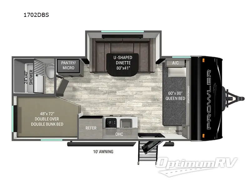 2026 Heartland Prowler 1702DBS Floorplan Photo